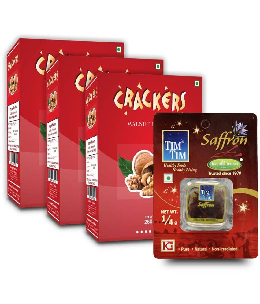     			GO Kashmiri Brown Quarters Walnuts (giri) 750g (250gm x 3) + free Saffron 0.25g. worth Rs. 155