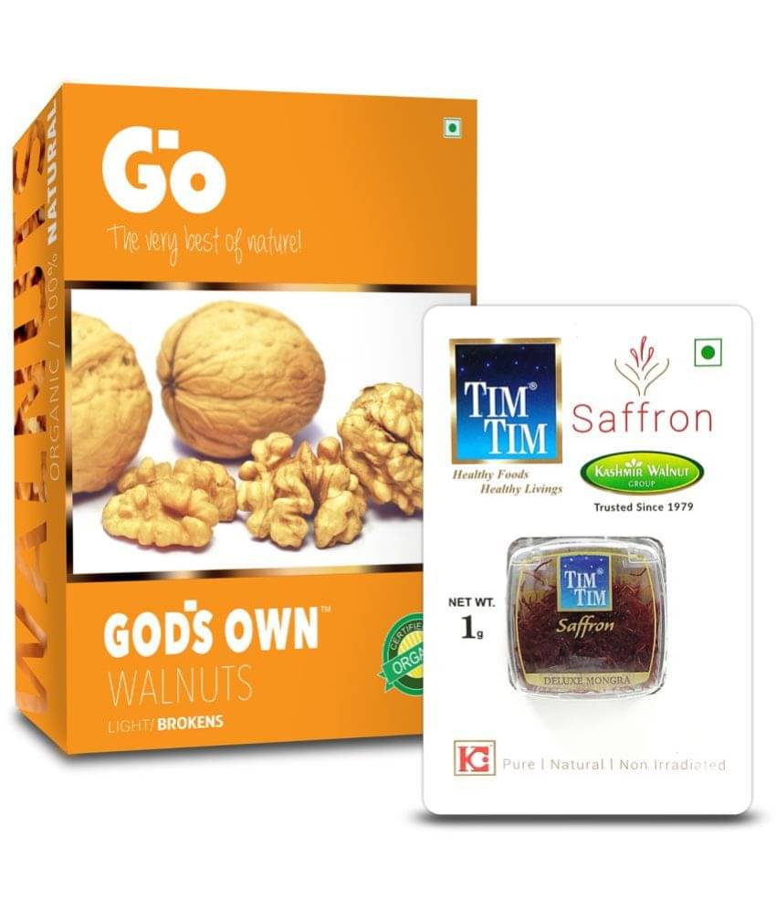 GO Light Broken Regular Walnuts (Akhrot) 250 gm & Tim Tim Saffron 1g GO Light Broken Regular Walnuts (Akhrot) 250 gm & Tim Tim Saffron 1g