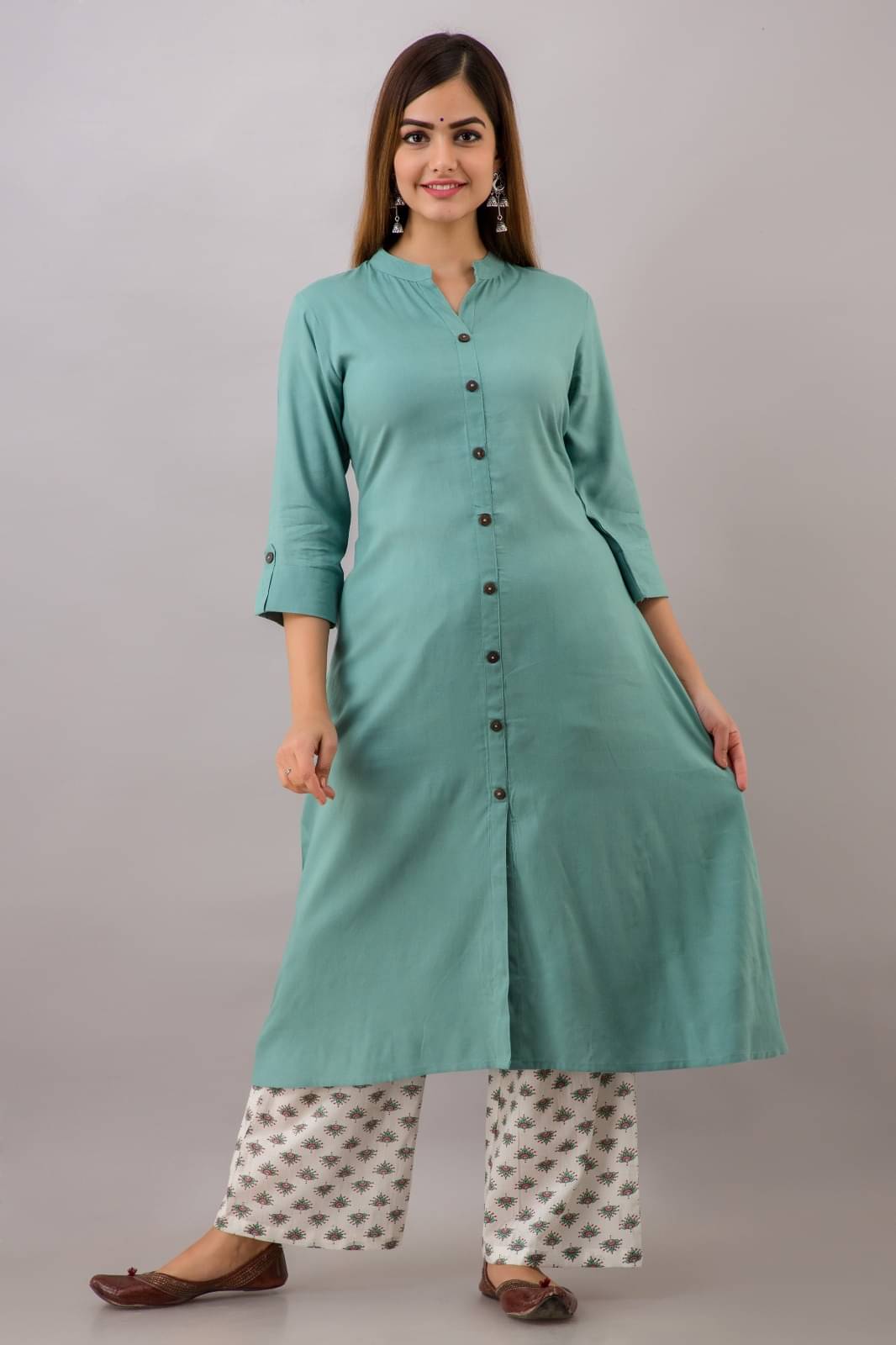 MAUKA - Turquoise Front Slit Rayon Women's Stitched Salwar Suit ( Pack of 1 ) MAUKA - Turquoise Front Slit Rayon Women's Stitched Salwar Suit ( Pack of 1 )