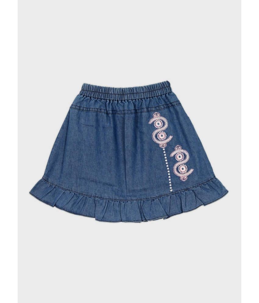 Me N My CLOSET Pack of 1 Girls Denim A-Line Skirt ( Denim Blue ) - Shorts | Buy online on ZillyBuy