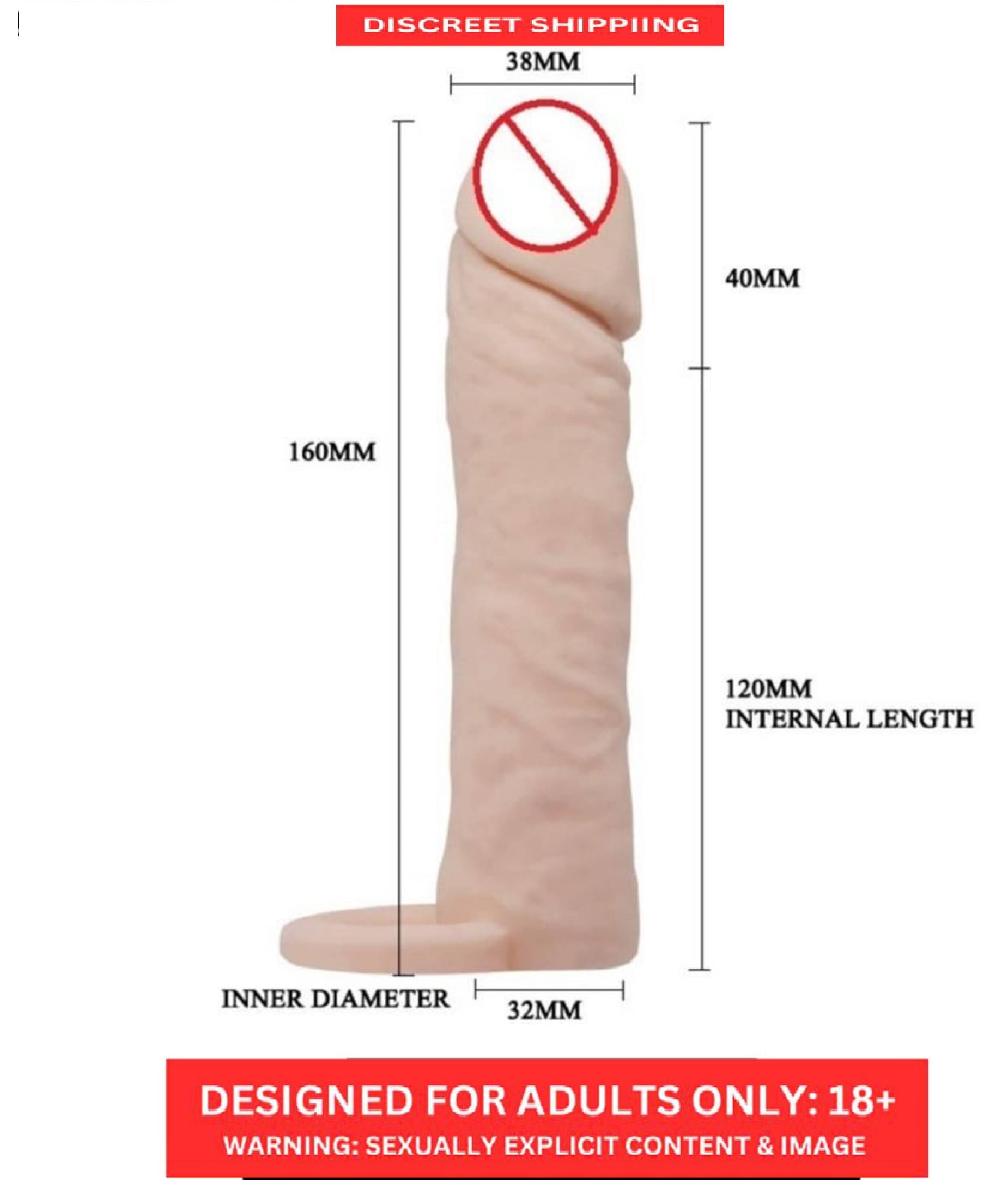    			PREMIUM QUALITY REUSABLE 6.2" REALISTIC PENIS SLEEVES W/ SOLID HEAD EXTRA INCHES