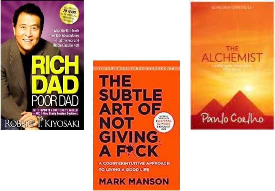     			Rich Dad Poor Dad + The Subtle Art + The Alchemist