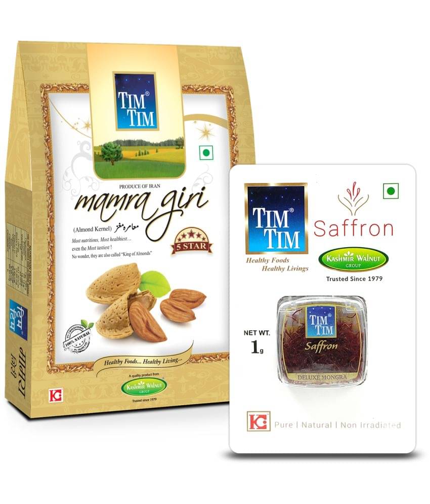Tim Tim Mamra Almonds - 5 star (Badam) 250g & Tim Tim Saffron 1g Tim Tim Mamra Almonds - 5 star (Badam) 250g & Tim Tim Saffron 1g
