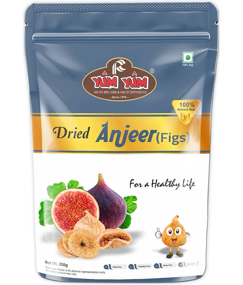 YUM YUM Premium Afghani Anjeer - 250g | Dried Fig | Natural, Rich in Iron & Fibre - Figs (250 g)