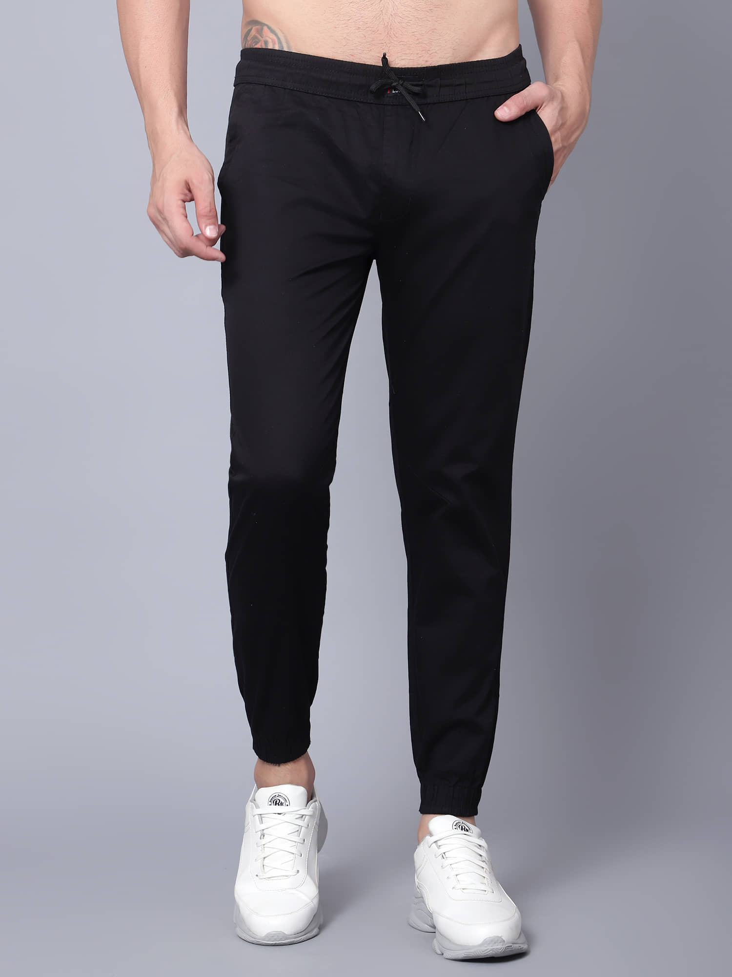 plounge - Black Cotton Blend Men's Joggers ( Pack of 1 ) - Track Pants | Buy online on ZillyBuy