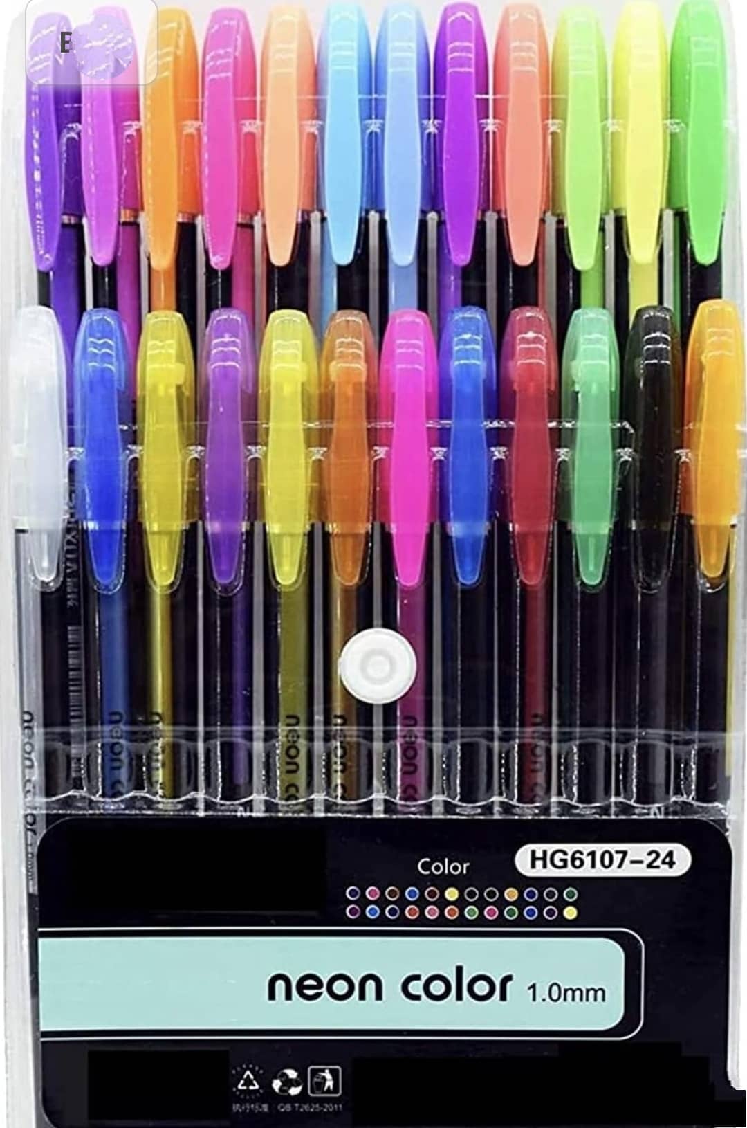 2419Y -24 PC Neon Gel Pens Set Color Gel Pens, Glitter, Metallic, Neon Pens Set Good Gift For Coloring Kids Sketching Painting Drawing Pen
