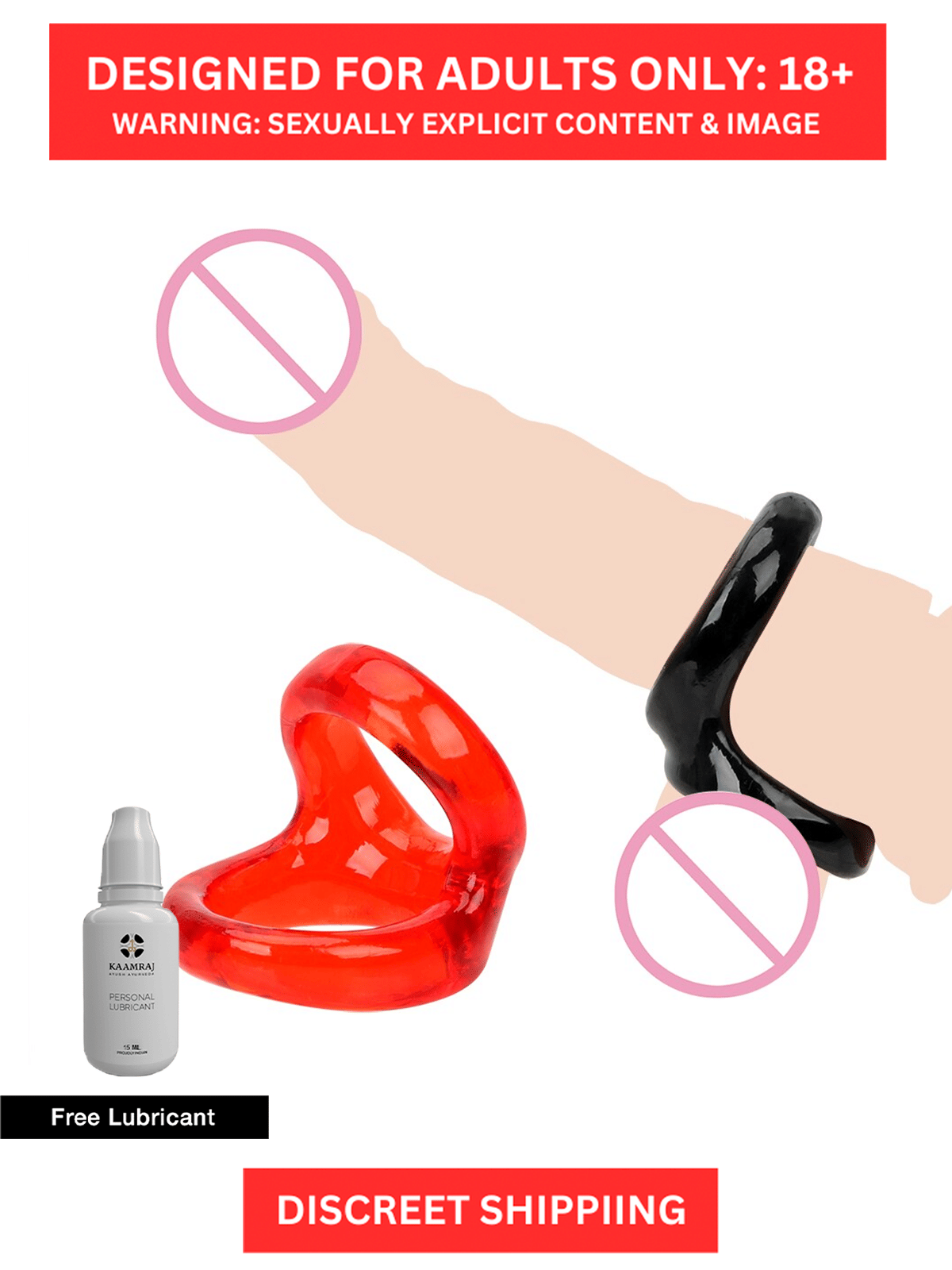     			Advance Design Dual Erection Ring- Waterproof Stretchable 2 in One Long Lasting Pleasure Ring