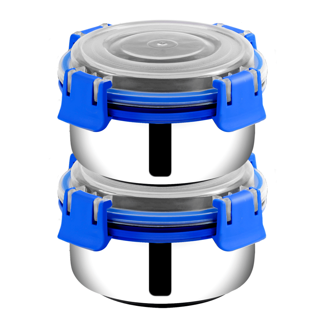     			BOWLMAN Steel Blue Food Container ( Set of 2 )