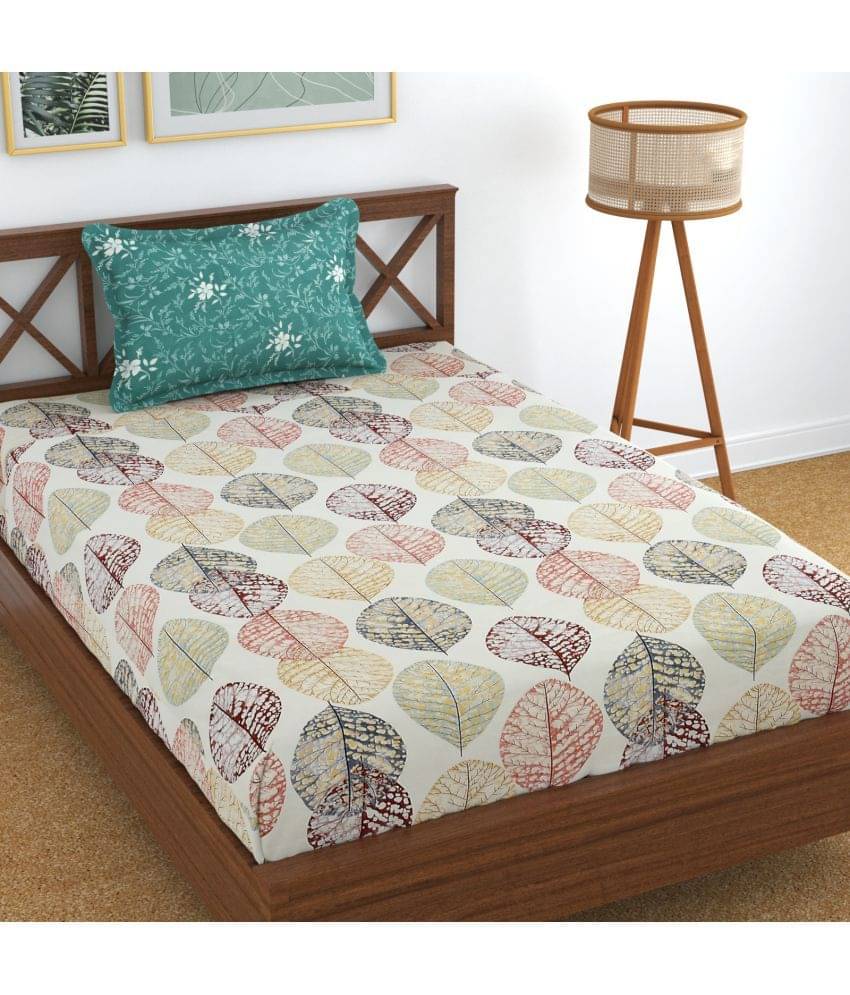     			Homefab India Cotton Single Bedsheet ( Multicolor )
