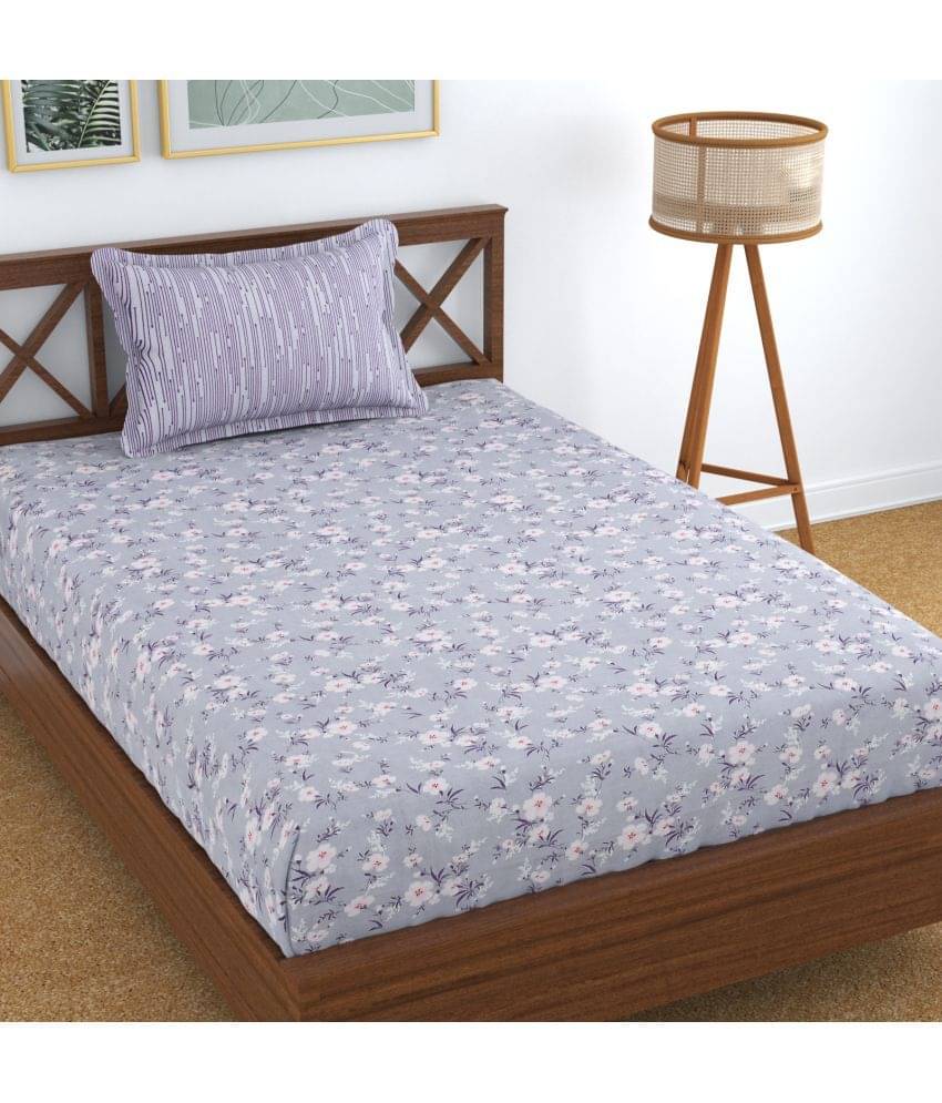 Homefab India Cotton Single Bedsheet ( Blue ) Homefab India Cotton Single Bedsheet ( Blue )
