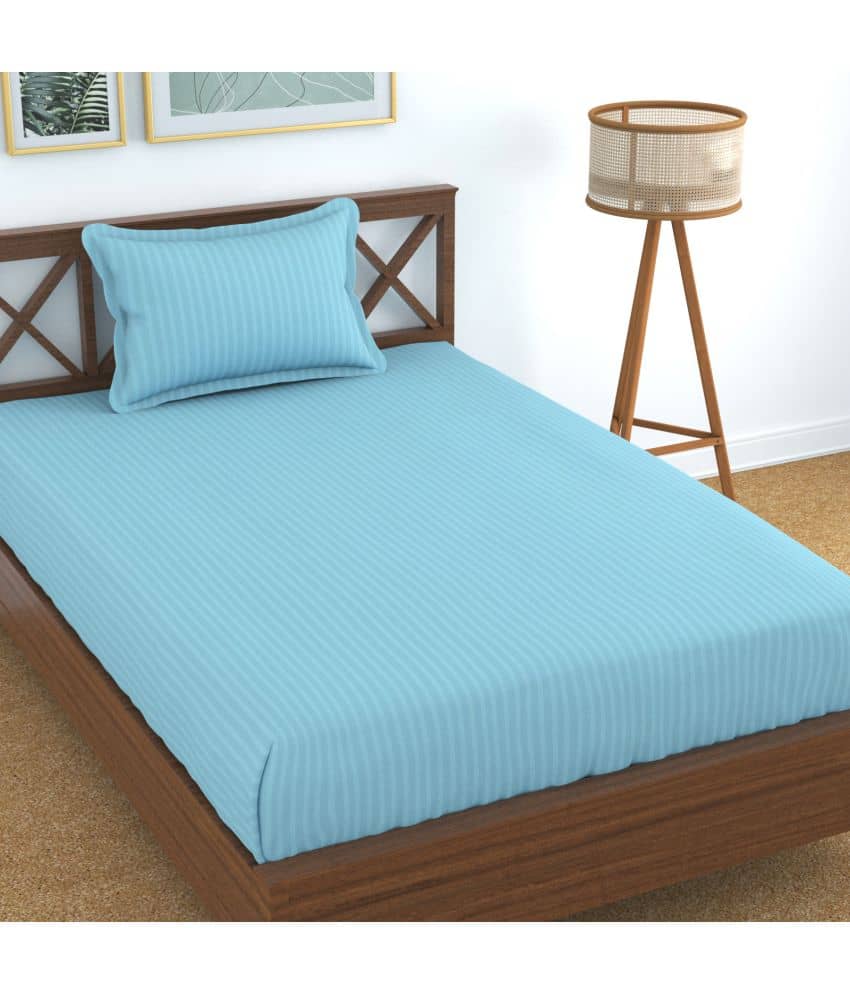Homefab India Cotton Single Bedsheet ( Grey )