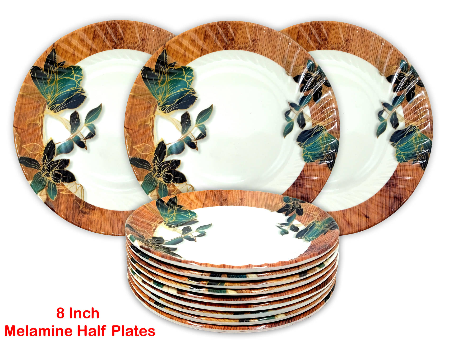 Inpro 12 Pcs Melamine Multi Color Half Plate