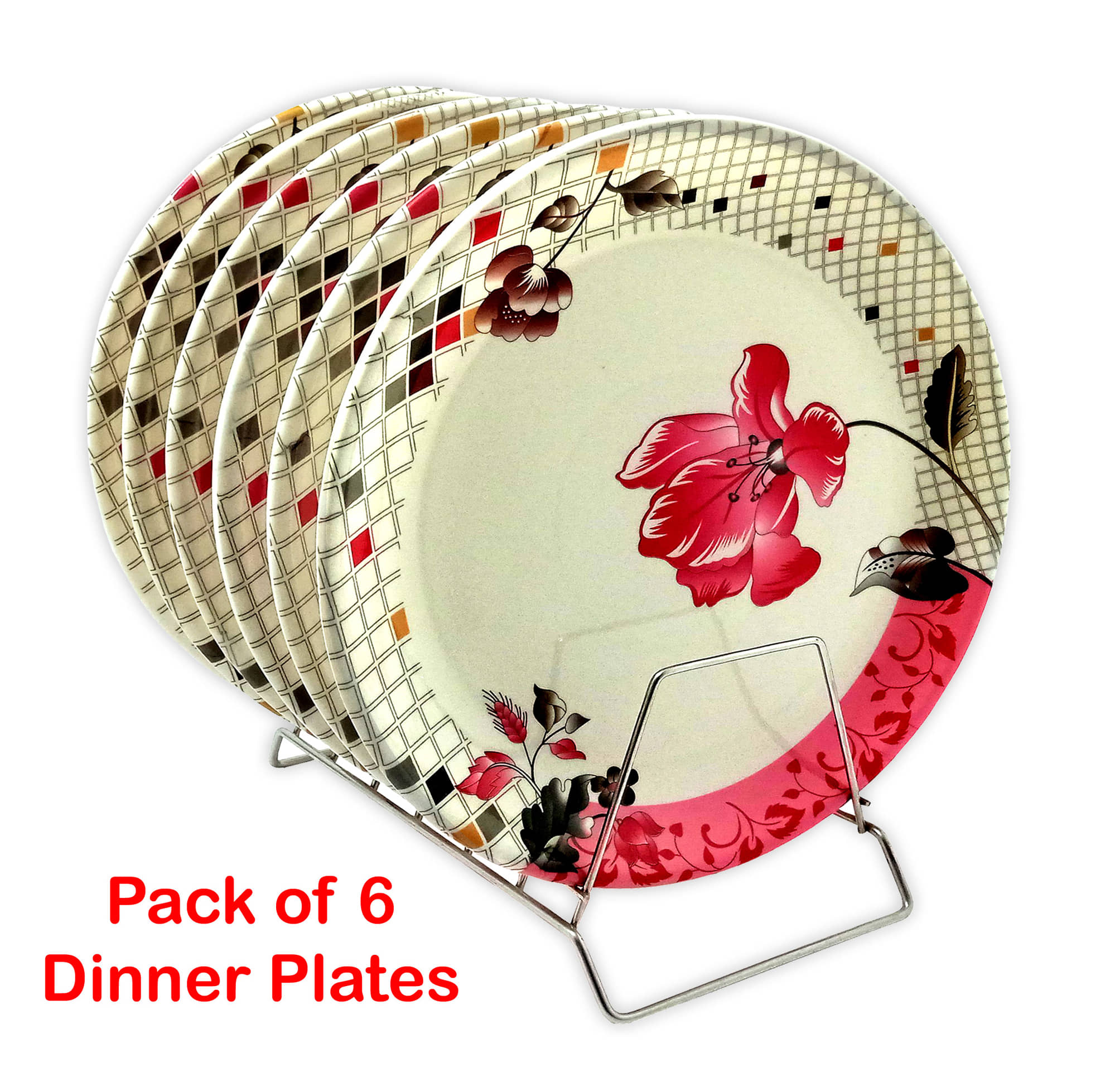 Inpro 6 Pcs Melamine Multi Color Full Plate