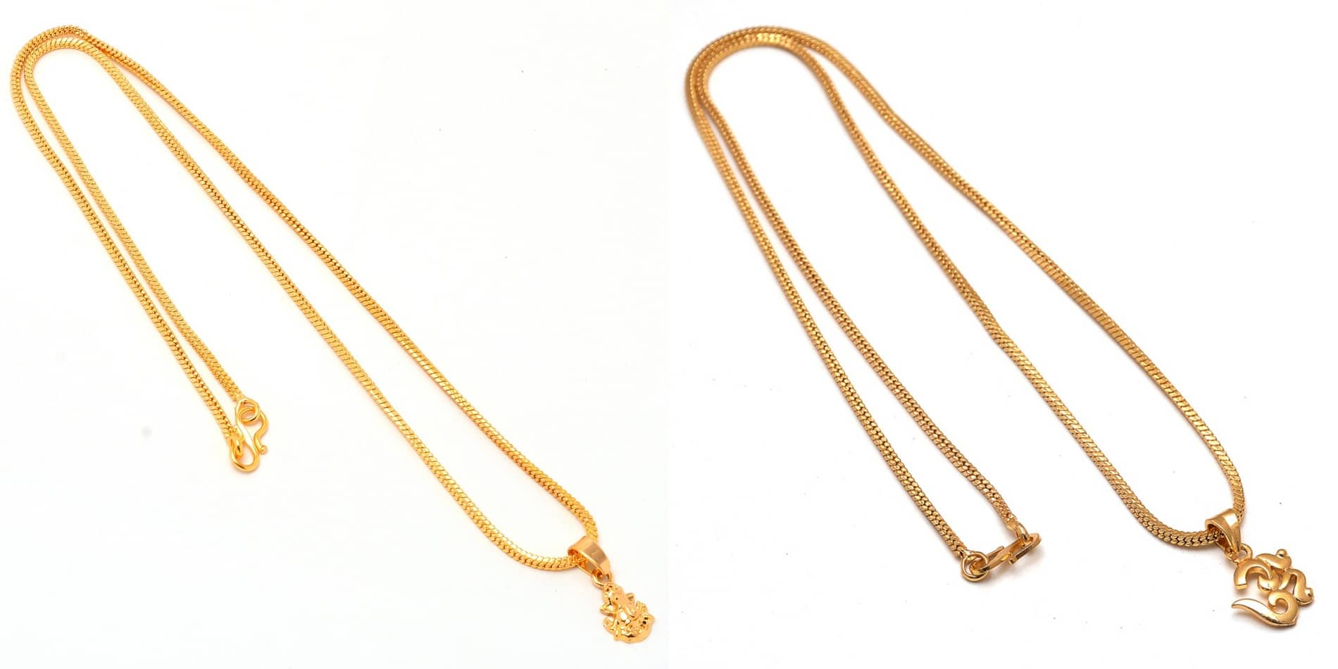 Jewar Mandi - Gold Religious Pendant With Chain ( Pack of 2 ) - Jewellery Sets | Buy online on ZillyBuy