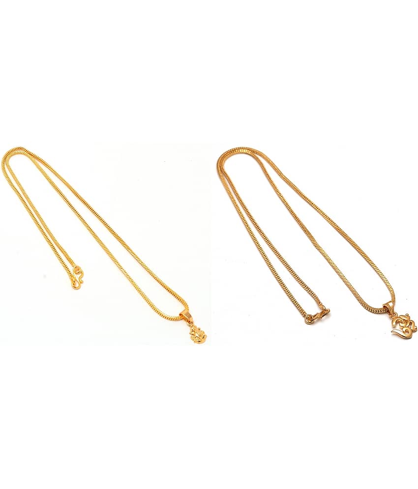 Jewar Mandi - Gold Religious Pendant With Chain ( Pack of 2 ) - Jewellery Sets | Buy online on ZillyBuy