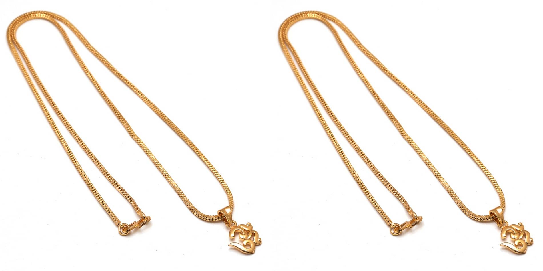 Jewar Mandi - Gold Religious Pendant With Chain ( Pack of 2 )