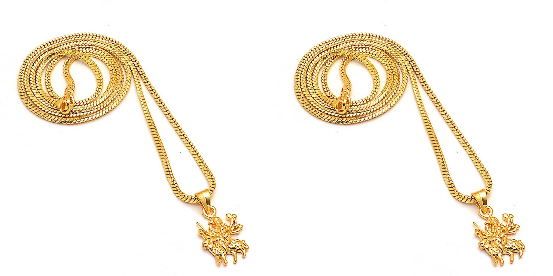 Jewar Mandi - Gold Religious Pendant With Chain ( Pack of 2 ) - Jewellery Sets | Buy online on ZillyBuy