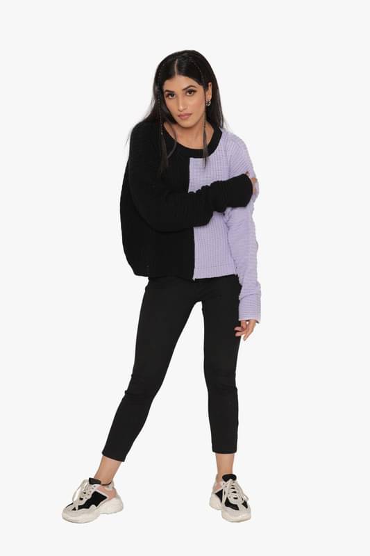    			KASMA Women Cotton Blend Round Neck Pullover ( Multicolor )