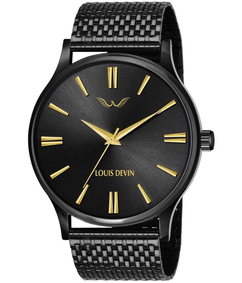     			LOUIS DEVIN - Black Metal Analog Men's Watch