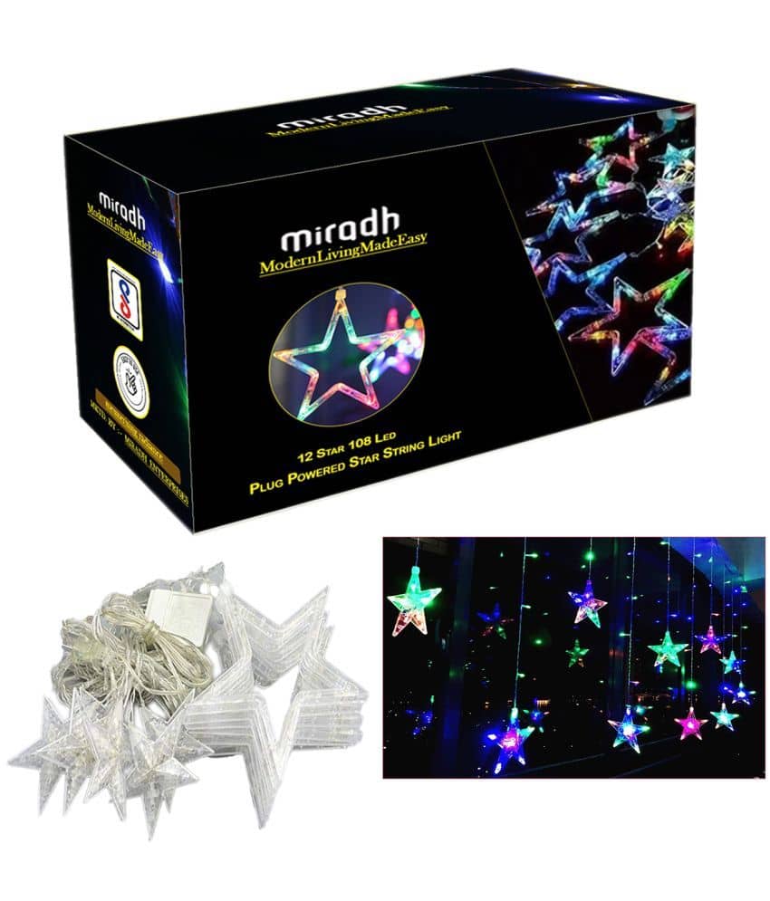 MIRADH - Multicolor 3Mtr Curtain String Light ( Pack of 1 )