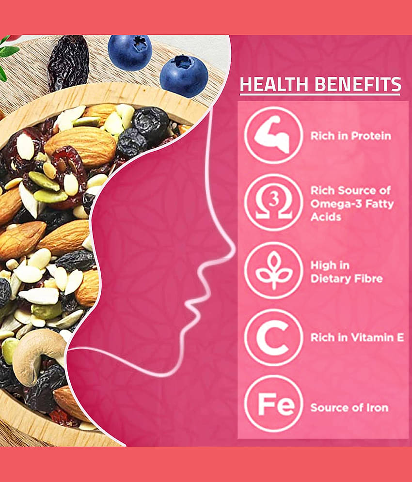 Mr. Nuttz MOM'S 11 Nutrition Food Trail Mix - Fresh & Healthy Dry Fruits, Seeds & Nuts 375 g