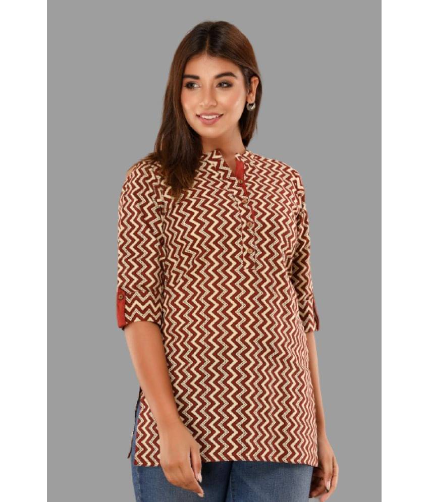     			NeshamaKurti Women's Rayon Tunic ( Brown )