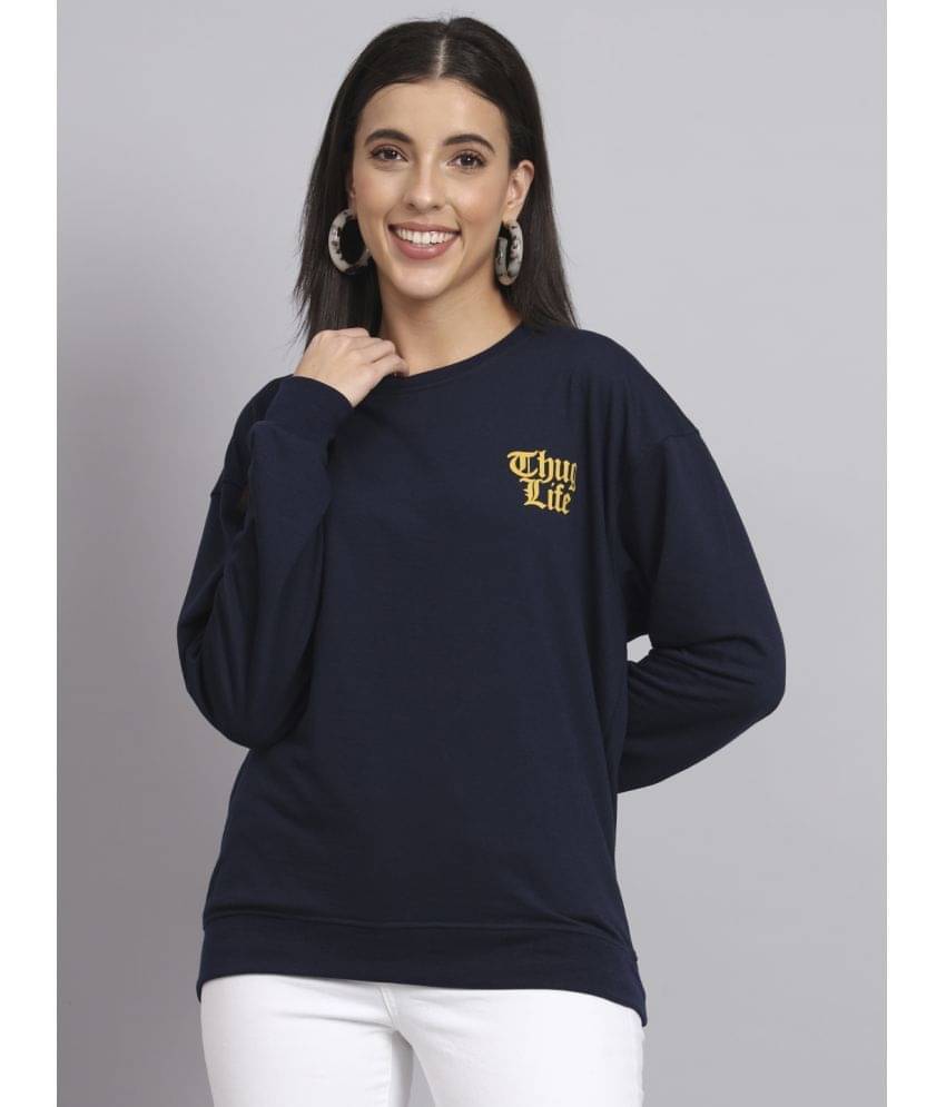     			OBAAN Women Cotton Blend Sweatshirt ( Navy Blue )