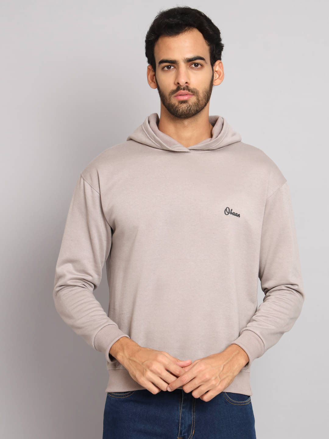     			OBAAN - Grey Cotton Blend Regular Fit Men's Sweatshirt ( Pack of 1 )