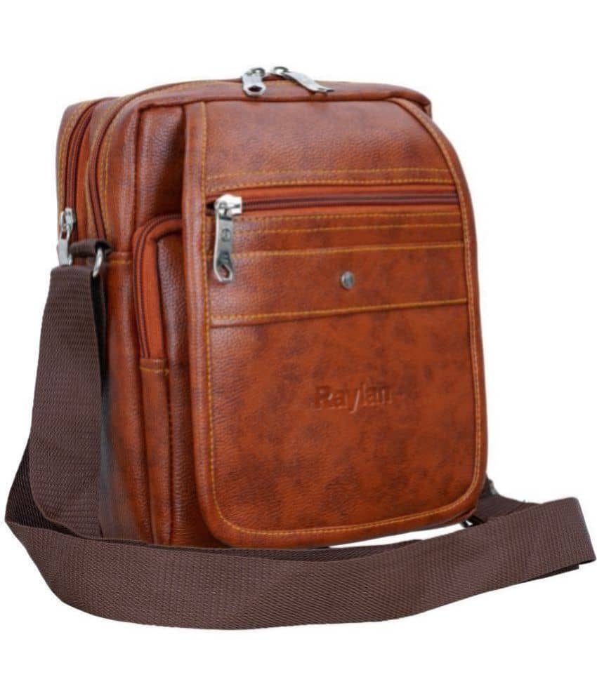 Raylan Brown Textured Messenger Bag - Handbags | Buy online on ZillyBuy