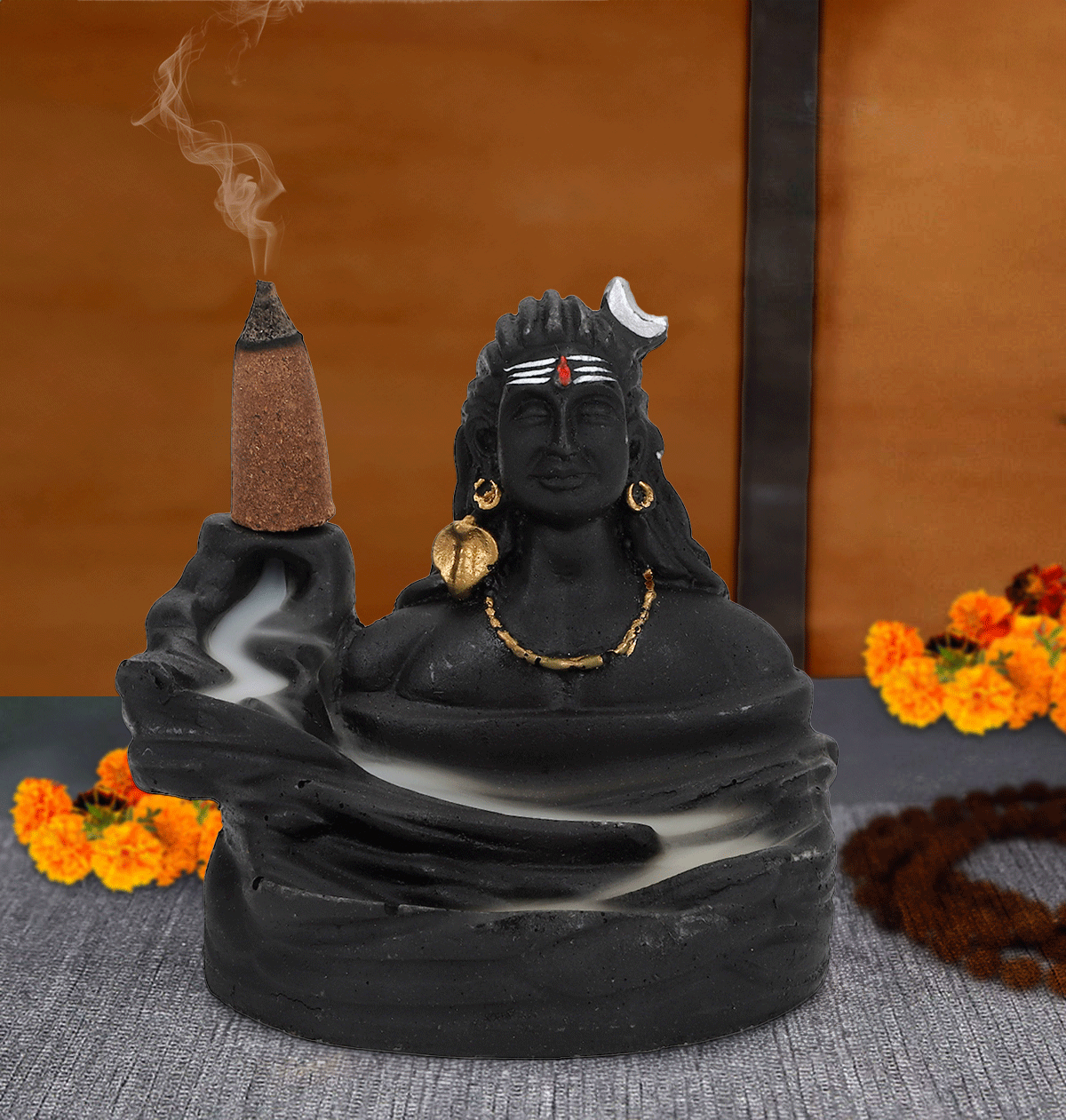 Khushi Enterprises Smoke Backflow Shiva Showpiece 7 cm Khushi Enterprises Smoke Backflow Shiva Showpiece 7 cm