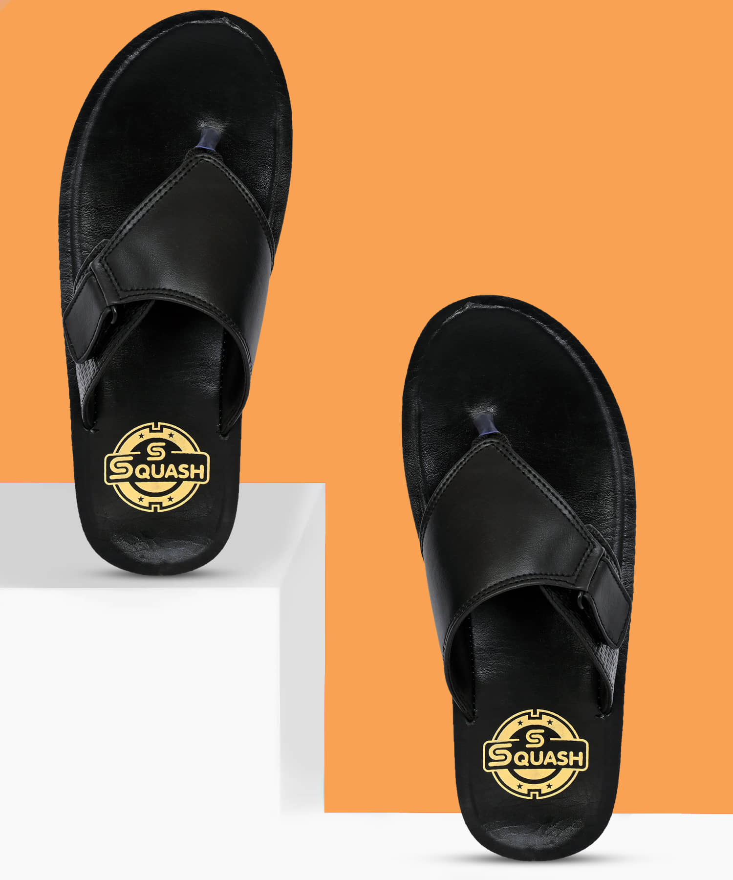 Squash - Black Men's Thong Flip Flop