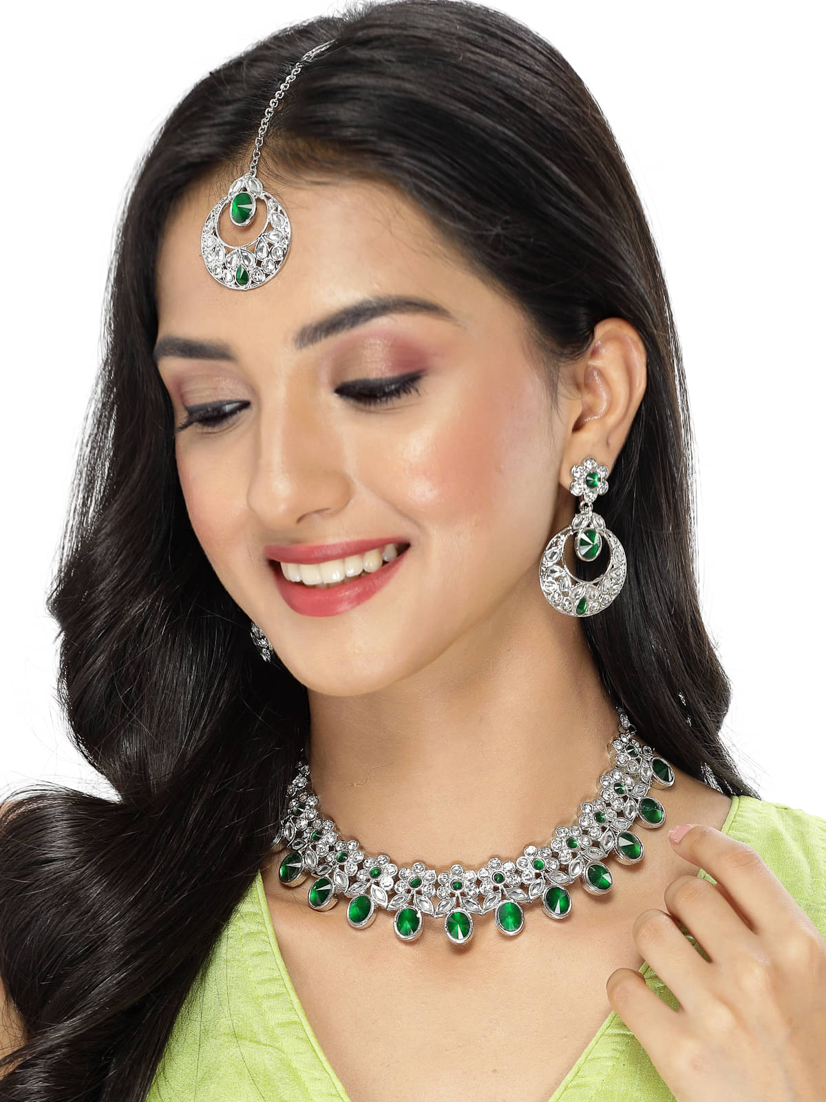     			Sukkhi Green Alloy Necklace Set ( Pack of 1 )