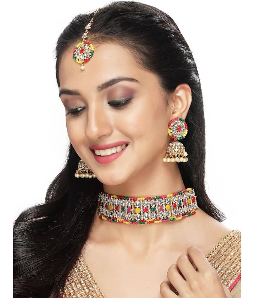 Sukkhi Multi Color Alloy Necklace Set ( Pack of 1 )