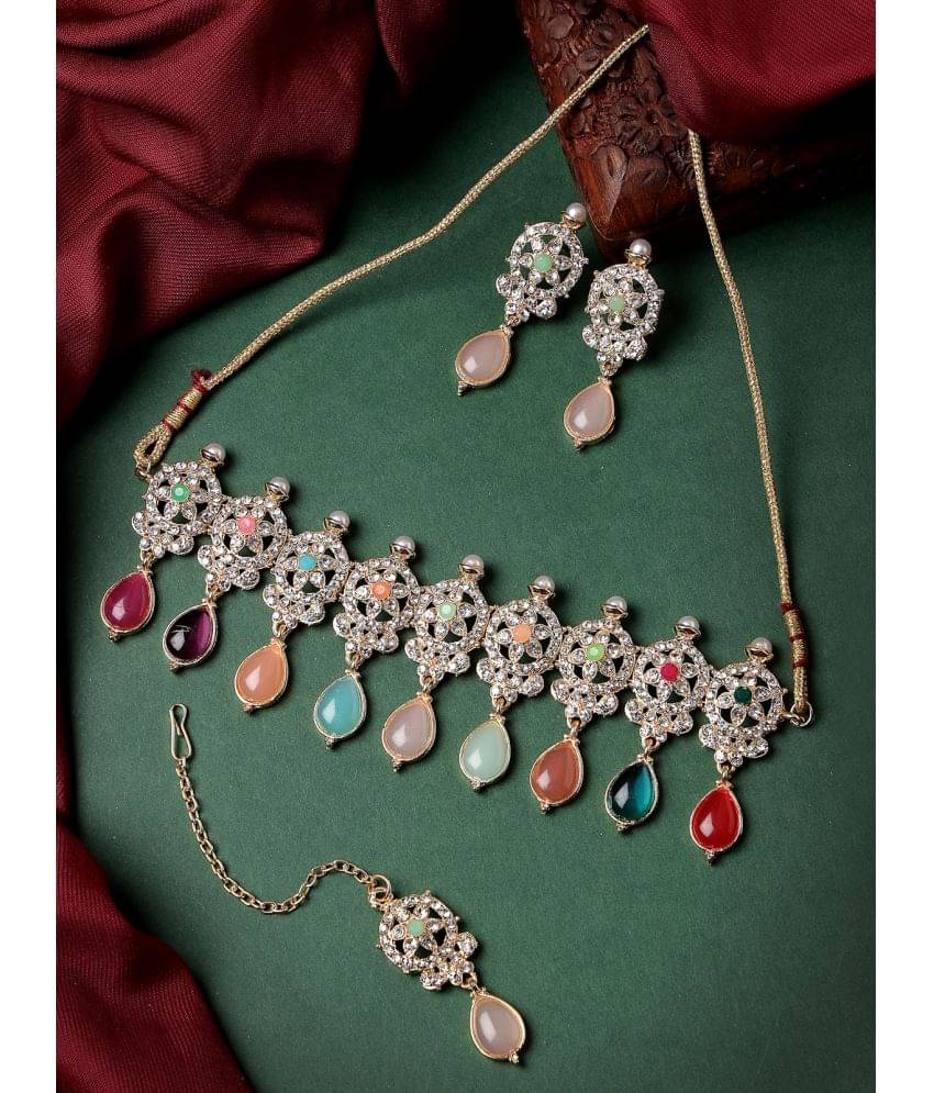     			Sukkhi Multi Color Alloy Necklace Set ( Pack of 1 )