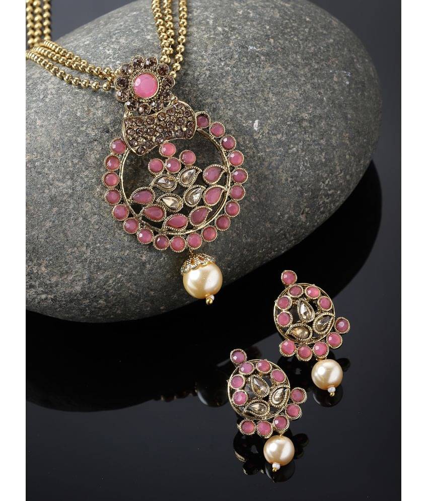     			Sukkhi Pink Alloy Necklace Set ( Pack of 1 )