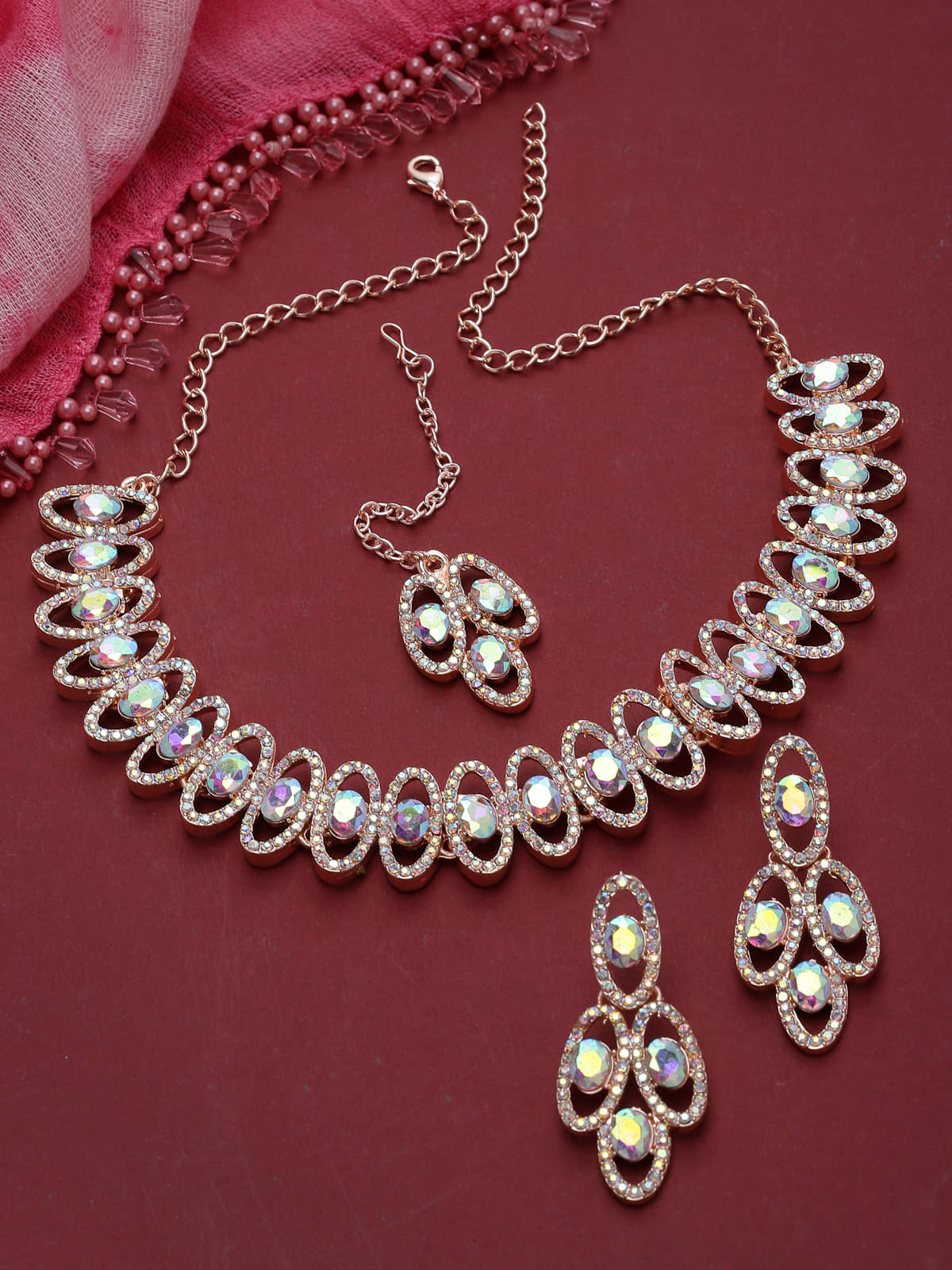 Sukkhi Rose Gold Alloy Necklace Set ( Pack of 1 )