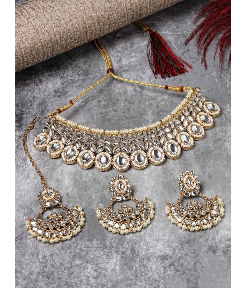     			Sukkhi White Alloy Necklace Set ( Pack of 1 )