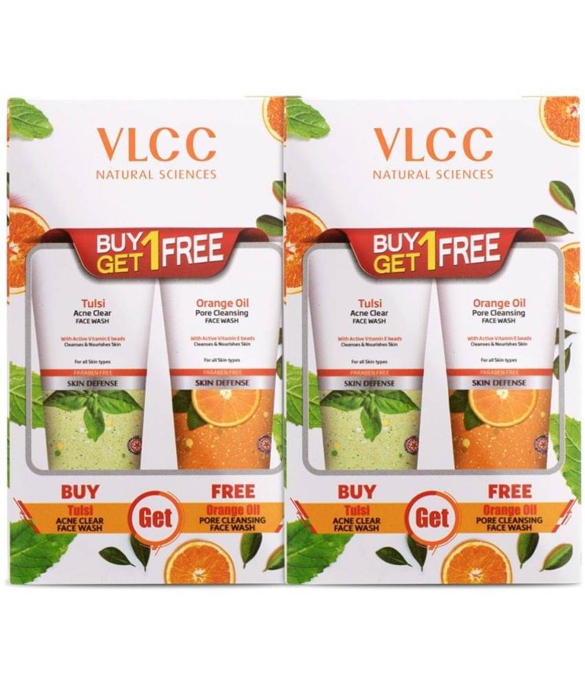     			Vlcc Tulsi Acne Clear Face Wash Free Orange Oil Pore Cleansing Face Wash Buy1Get1 300Ml(Pack Of 2)