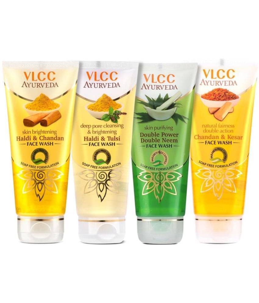     			Vlcc Haldi Chandan + Haldi Tulsi + Double Neem + Chandan Kesar Facewash ,100Ml(Pack Of 4)