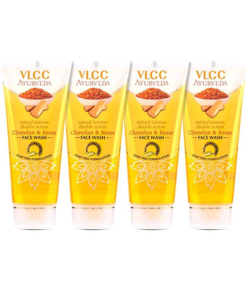     			Vlcc Ayurveda Natural Fairness Chandan & Kesar Face Wash ,100Ml(Pack Of 4)
