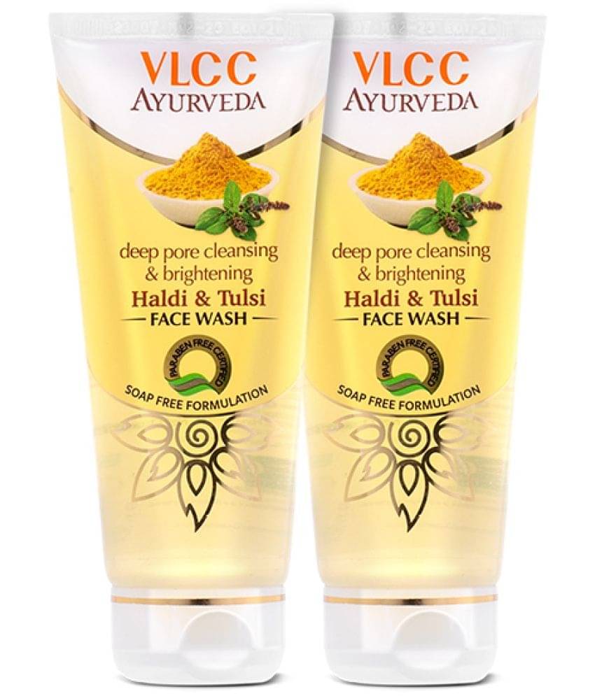 Vlcc Ayurveda Deep Pore Cleansing Haldi & Tulsi Face Wash , 100Ml(Pack Of 2) Vlcc Ayurveda Deep Pore Cleansing Haldi & Tulsi Face Wash , 100Ml(Pack Of 2)