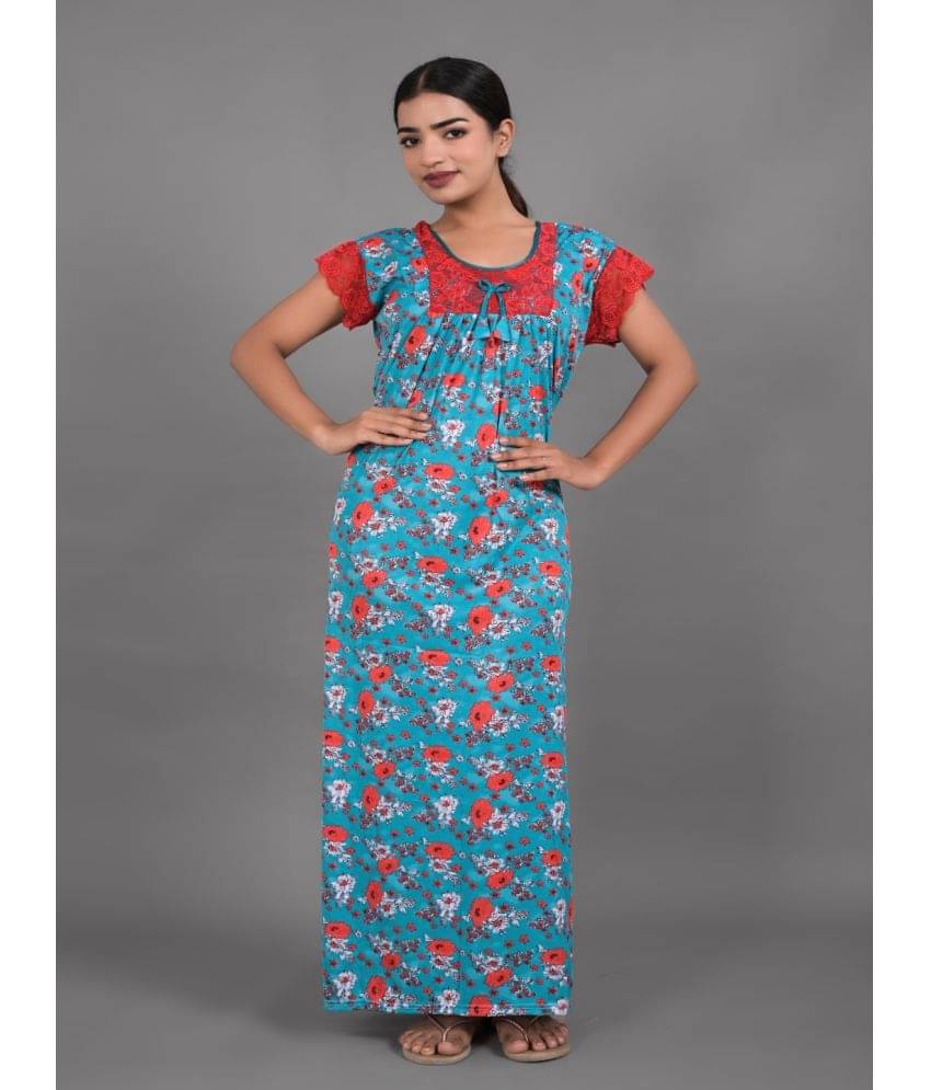 Apratim - Multi Color Satin Women's Nightwear Nighty & Night Gowns ( Pack of 1 ) Apratim - Multi Color Satin Women's Nightwear Nighty & Night Gowns ( Pack of 1 )