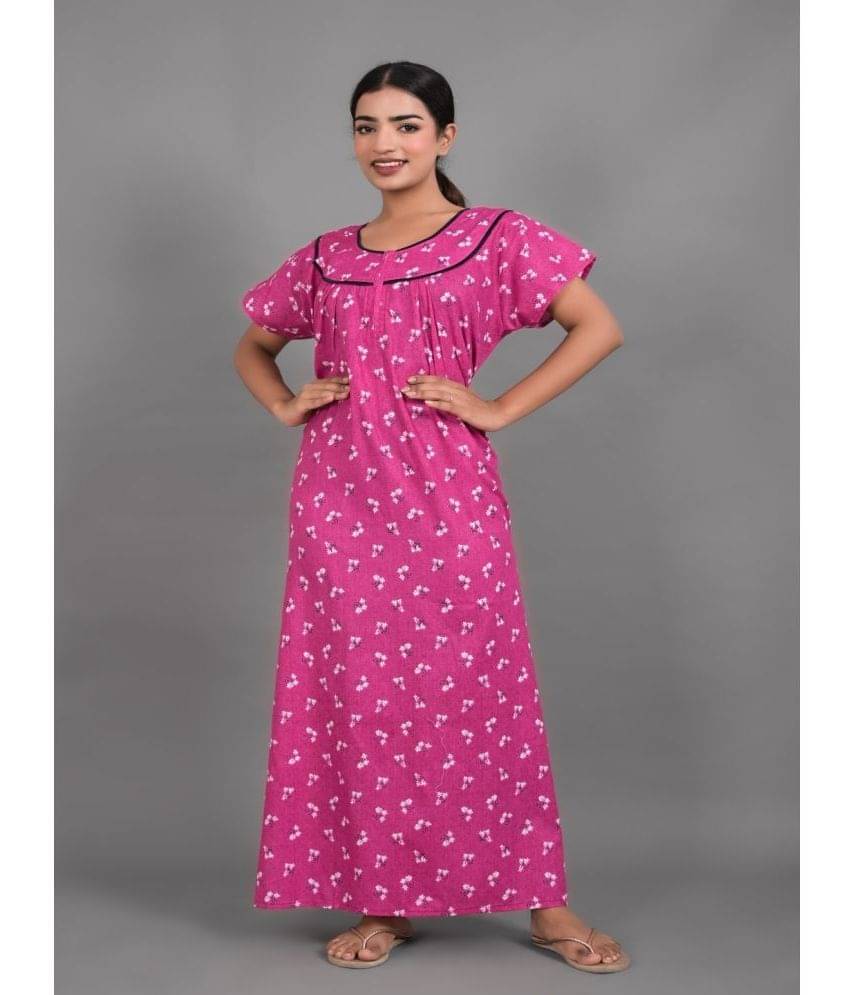     			Apratim - Pink Cotton Women's Nightwear Nighty & Night Gowns ( Pack of 1 )