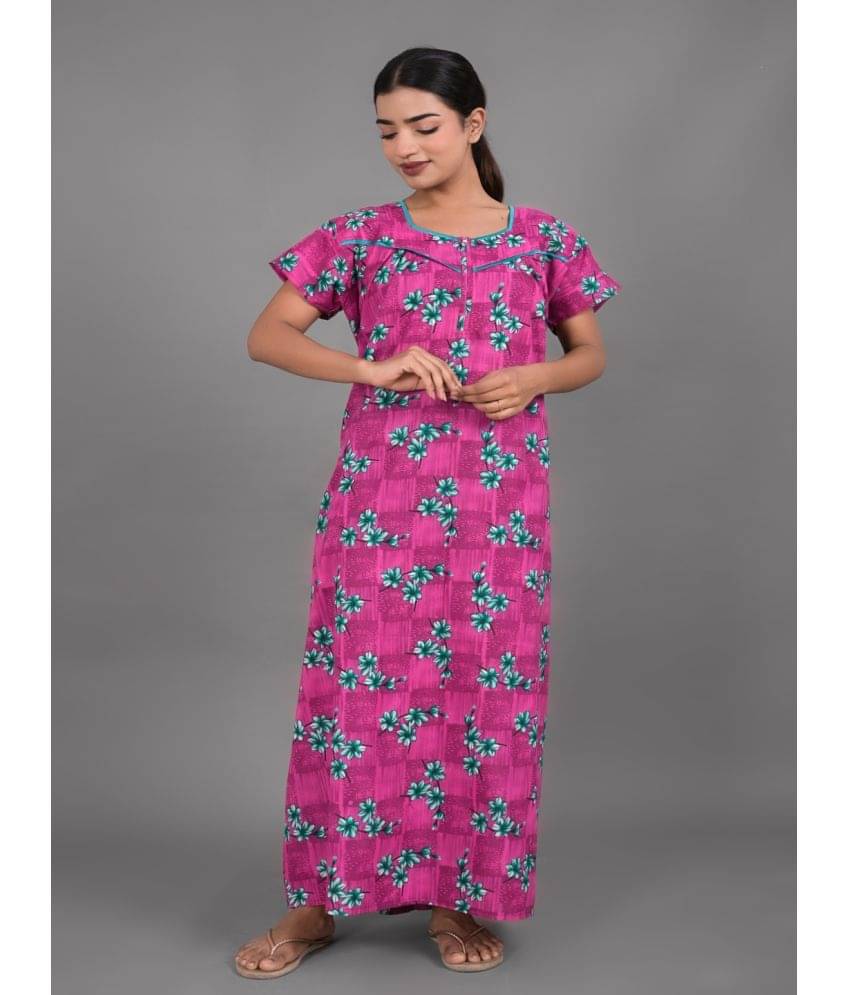     			Apratim - Purple Cotton Women's Nightwear Nighty & Night Gowns ( Pack of 1 )