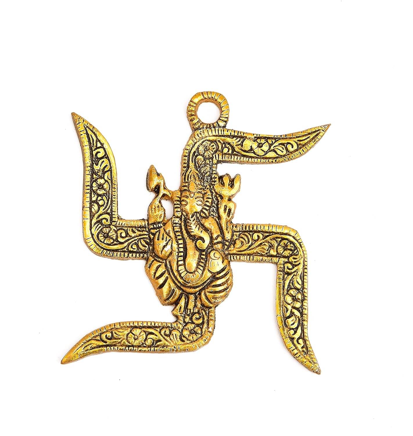     			Shree Ganesha Om & Swastik Wall Hanging Showpiece (Pack of 1)