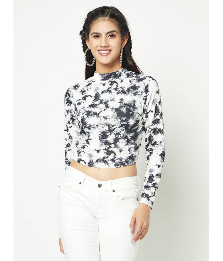 Glito Women's Polyester Crop Top ( Black ) Glito Women's Polyester Crop Top ( Black )