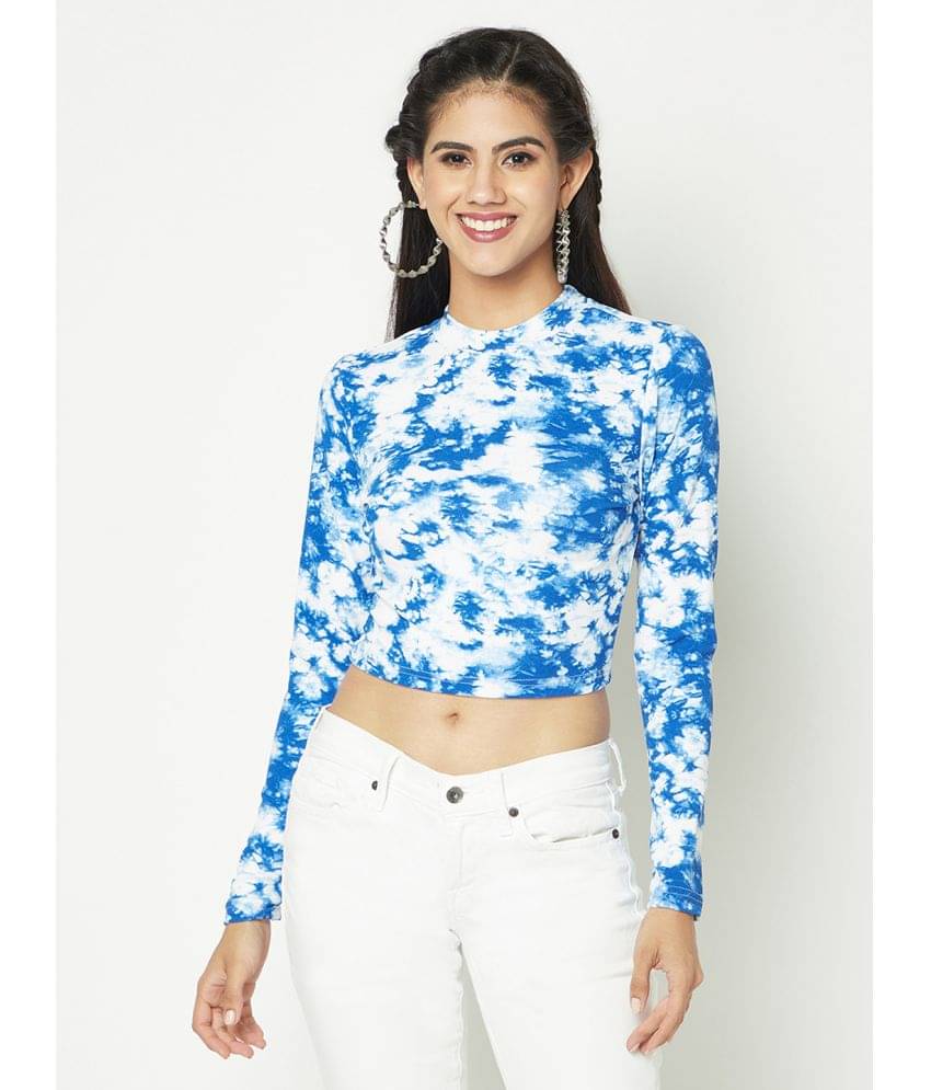     			Glito Women's Polyester Crop Top ( Blue )