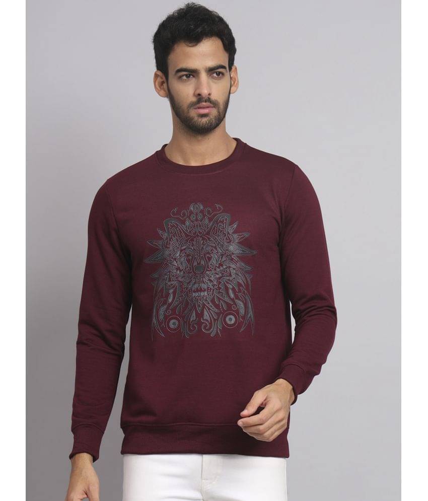 Glito - Maroon Fleece Regular Fit Men's Sweatshirt ( Pack of 1 ) Glito - Maroon Fleece Regular Fit Men's Sweatshirt ( Pack of 1 )