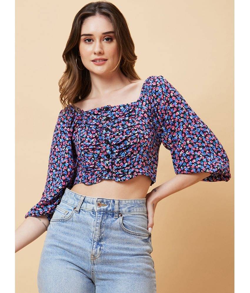     			Globus - Black Viscose Women's Crop Top ( Pack of 1 )