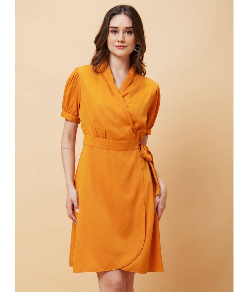 Globus - Mustard Polyester Women's Fit & Flare Dress ( Pack of 1 ) Globus - Mustard Polyester Women's Fit & Flare Dress ( Pack of 1 )